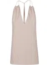 Victoria Beckham V-neck Gathered Halter Top In Nude