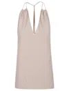 Victoria Beckham V-neck Gathered Halter Top In Pink