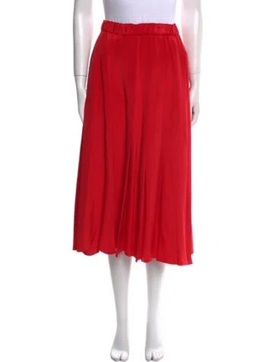Pre-owned Victoria Beckham Silk Wide Leg Pants In Red