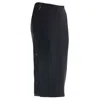 Victoria Beckham Silk Wool Trimmed Side Pencil Skirt In Black