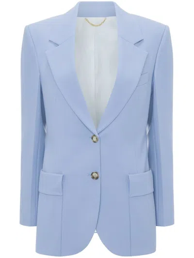 Victoria Beckham Single-breasted Blazer In Blue