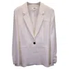 Victoria Beckham Single Breasted Blazer In White Cotton In White