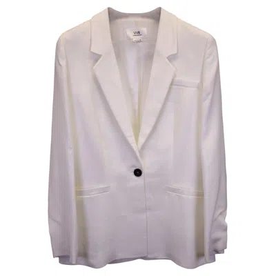 Victoria Beckham Single Breasted Blazer In White Cotton