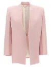 Victoria Beckham Tailored Blazer Jacket Padded Shoulders In Pink