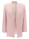 Victoria Beckham Tailored Blazer Jacket Padded Shoulders In Pink