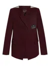 Victoria Beckham Slash-cutout Wool Suiting Blazer In Red