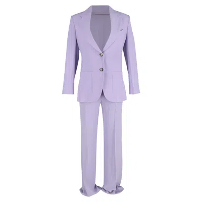 Victoria Beckham Single-breasted Blazer With Pants In Purple Polyester