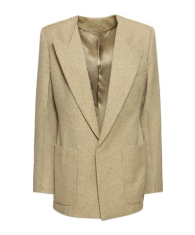 Victoria Beckham Single-breasted Casual Jacket In Nude