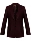 Victoria Beckham Fluid Wool Blend Single Breasted Jacket In 褐色
