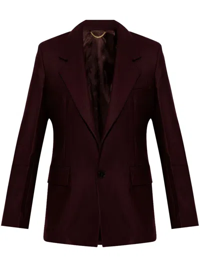 Victoria Beckham Single-breasted Wool Blend Blazer In 褐色