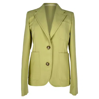 Pre-owned Victoria Beckham Single-breasted Gabardine Blazer In Green Polyester