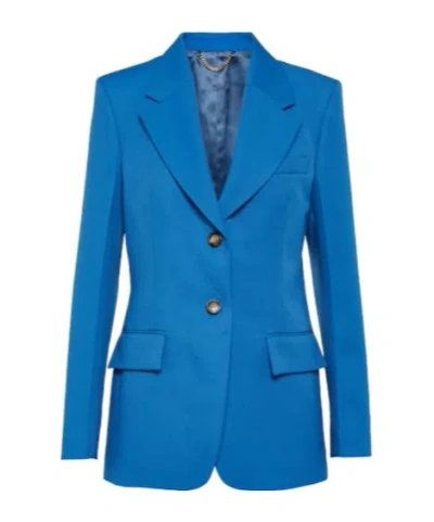 Victoria Beckham Single-breasted Suit Jacket In Blue