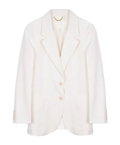 Victoria Beckham Single-breasted Suit Jacket In White