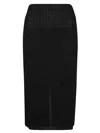 Victoria Beckham Button Detail Midi Skirt In Black