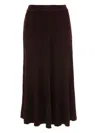 Victoria Beckham Ribbed Knit Midi Skirt In Burgundy