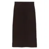 Victoria Beckham Brown Button-detail Midi Skirt In Brown