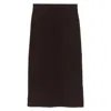 Victoria Beckham Brown Button-detail Midi Skirt In Brown