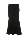 Victoria Beckham Flared Elasticized Skirt High Waist In Black