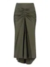 Victoria Beckham Midi Skirt With Asymmetric Hem And Ruched Detail In Gray