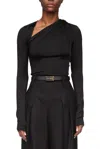 Victoria Beckham Slash Neck Jersey Top In Black In Black
