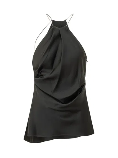 Victoria Beckham Sleek Mini Top With Fine Stitch Detail In Black
