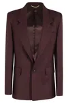 Victoria Beckham Sleeve Detail Patch Pocket Jacket In Deep Mahogany
