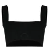 Victoria Beckham Square Neck Cropped Sleeveless Bandeau Top In Black