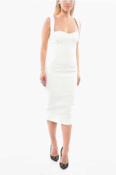 Victoria Beckham Sleeveless Bodycon Dress With Back Zip In White
