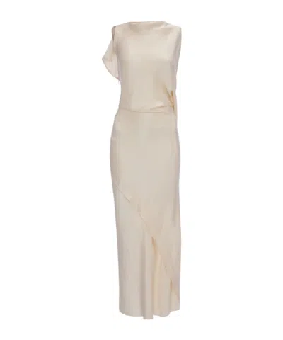 Victoria Beckham Sleeveless Draped Asymmetric Dress In Black