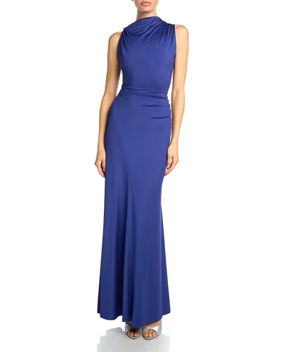 Victoria Beckham Sleeveless Draped Gown In Blue
