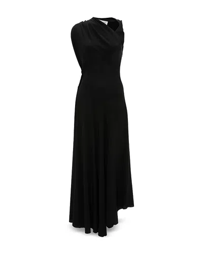VICTORIA BECKHAM SLEEVELESS DRAPED MIDI DRESS