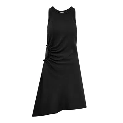 Victoria Beckham Gathered Side Sleeveless Minidress In Black
