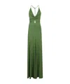 Victoria Beckham V-neck Ruched Cami Gown In Green