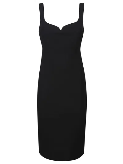 Victoria Beckham Sleeveless Fitted T-shirt Dress In Black