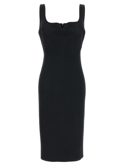 Victoria Beckham Sleeveless Fitted T-shirt Dresses Black