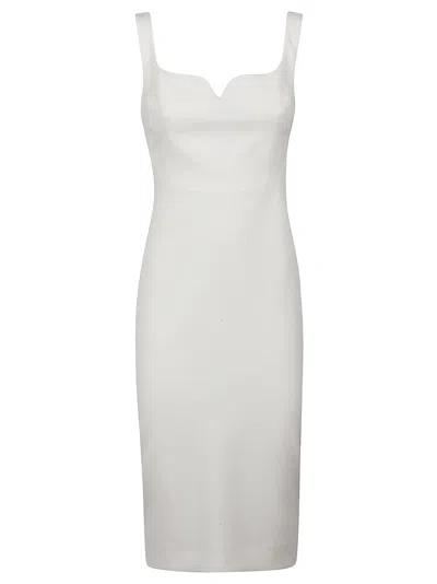 Victoria Beckham Sleeveless Fitted Tshirt Dress In Ivory