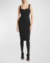 Victoria Beckham Fitted Mini Dress With Shoulder Pads In Black