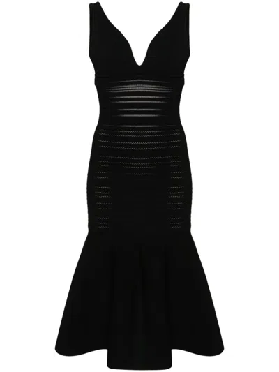 Victoria Beckham Frame Detail Sleeveless Dress In Black