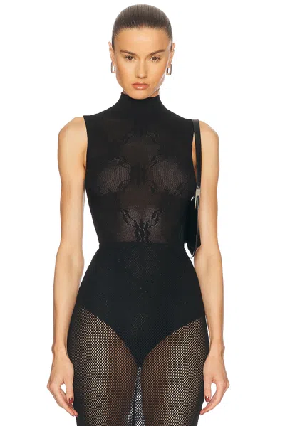 Victoria Beckham Sleeveless High Neck Bodysuit In Black