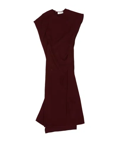 Victoria Beckham Sleeveless Midi Dress In Burgundy