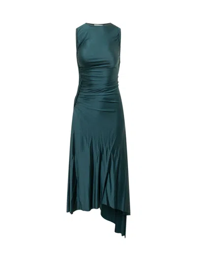 Victoria Beckham Sleeveless Midi Suit With Draped Detailing In Multi
