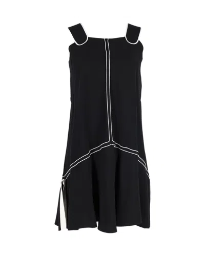 Victoria Beckham Sleeveless Mini Dress In Black Cotton