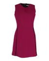 Victoria Beckham Sleeveless Mini Dress In Red Violet Wool In Purple