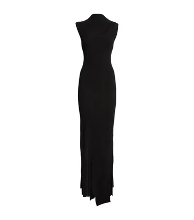 Victoria Beckham Sleeveless Plait-detail Maxi Dress In Black