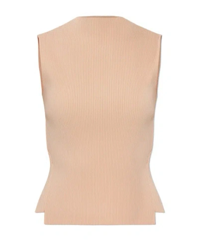 Victoria Beckham Sleeveless Shirt In Nude