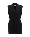 Victoria Beckham Strong-shoulder Sleeveless Tailored Mini Dress In Black