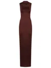 Victoria Beckham Womens Coco Twisted Sleeveless Stretch-woven Maxi Dress In Brown