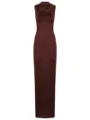 Victoria Beckham Womens Coco Twisted Sleeveless Stretch-woven Maxi Dress In Brown