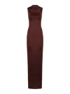 Victoria Beckham Womens Coco Twisted Sleeveless Stretch-woven Maxi Dress In Brown