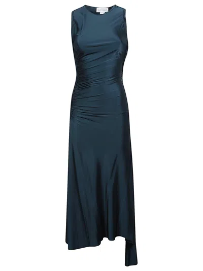 Victoria Beckham Sleeveless Twist Detail Dress In Blue